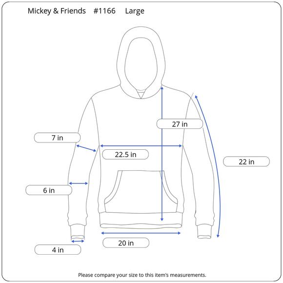 Mickey Mouse And Friends Pullover Men's Large Hoodie Red Logo Graphics Disney - Picture 10 of 10